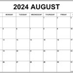 August 2024 Calendar Free Printable Calendars
