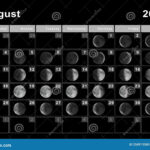 August 2024 Lunar Calendar Moon Cycles Stock Illustration