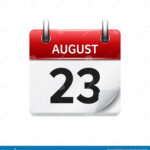 August 23 Vector Flat Daily Calendar Icon Date And Time Day Month