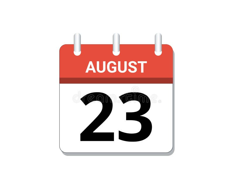 August 23rd Calendar Icon Vector Concept Of Schedule Business And 