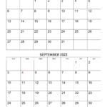 August And September 2023 Calendar Calendar Quickly
