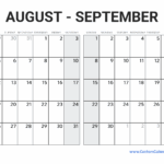 August And September 2025 Calendar Blank Oscar R Yarnold