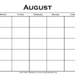 August Blank Calendar Pages Janine Tiphanie