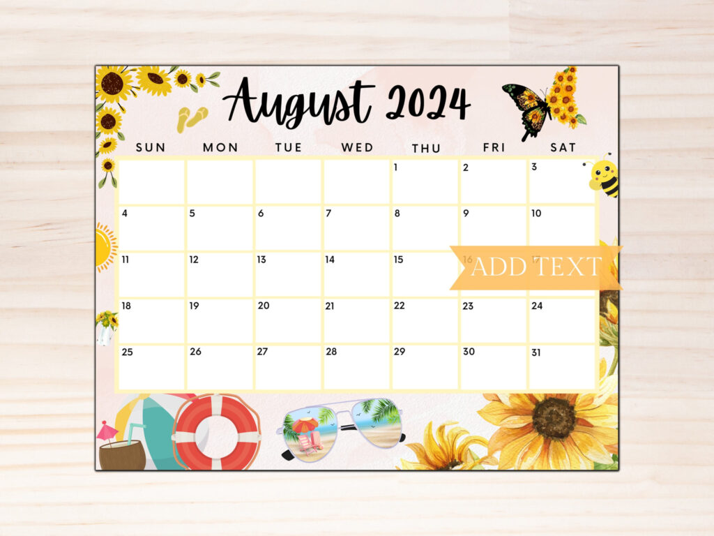 August Calendar 2024 Printable Cute Calendar 2024 Printable 