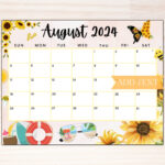 August Calendar 2024 Printable Cute Calendar 2024 Printable