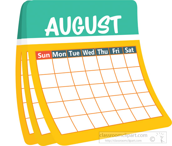August Calendar Clip Art