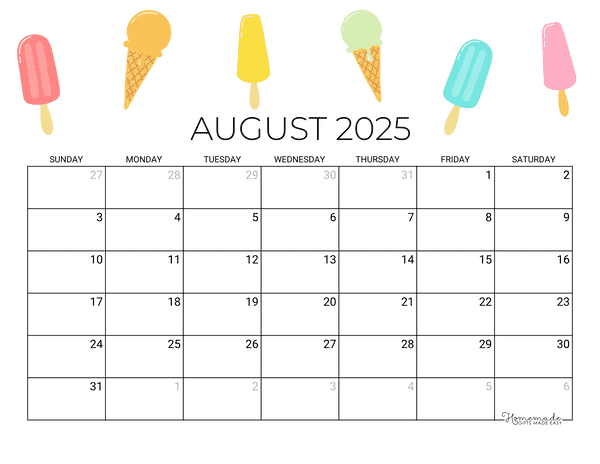 August Calendar Free Printable Calendars And Templates