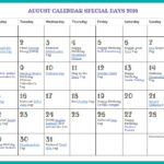 August Calendar Printable Special Days Adventures Of Kids Creative Chaos