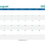 August Calendar Template 2025 Word Daisy Porter