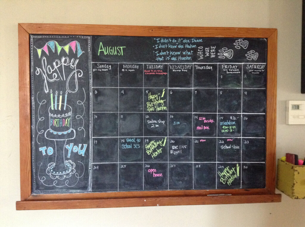 August Chalkboard Art Chalkboard Calendar Chalk Art