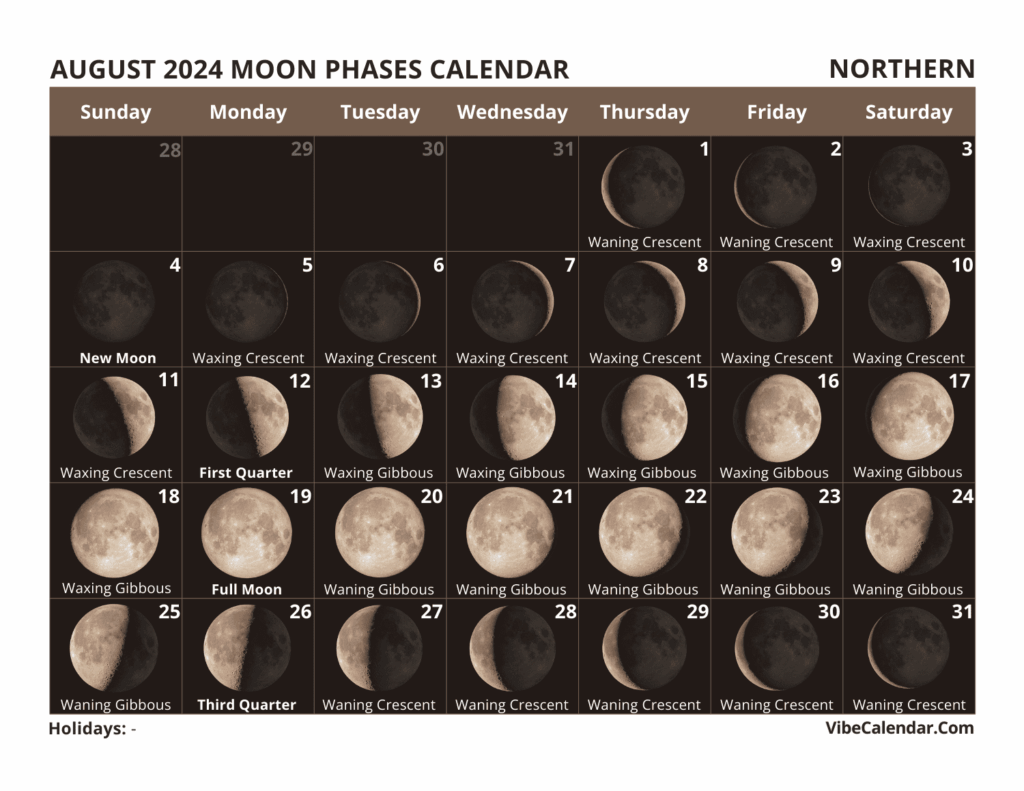 August Lunar Calendar 2024 Printable Calendar 2025