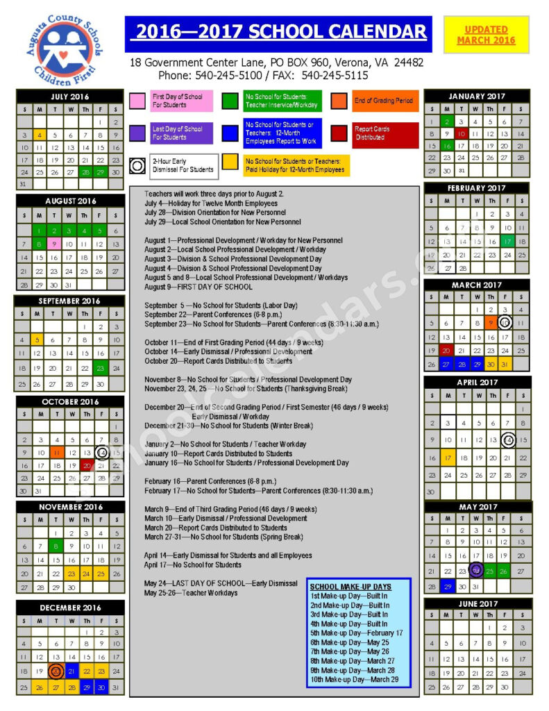 Augusta County Schools Calendar 24 25 Printable James J Brown