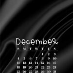 Black Satin With December 2022 Calendar IPhone Wallpapers Free Download