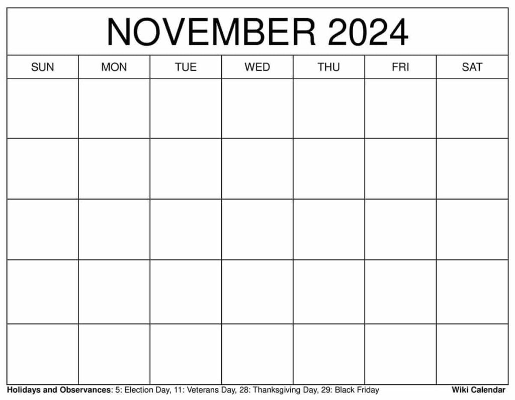 Blank Calendar Pages November 2024 Pdf Rivi Kaycee