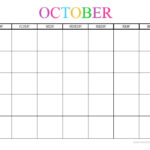 Blank October Calendar Printable Lorie Raynell