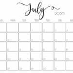 Blank Printable July Calendar