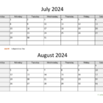 Calendar 2024 Printable July And August Kelsi Catherin