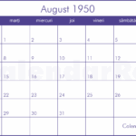 Calendar August 1950