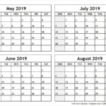 Calendar For May June And July Monthly Printable Calendar Pages