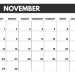 Calendar For November Month Davine Merilee