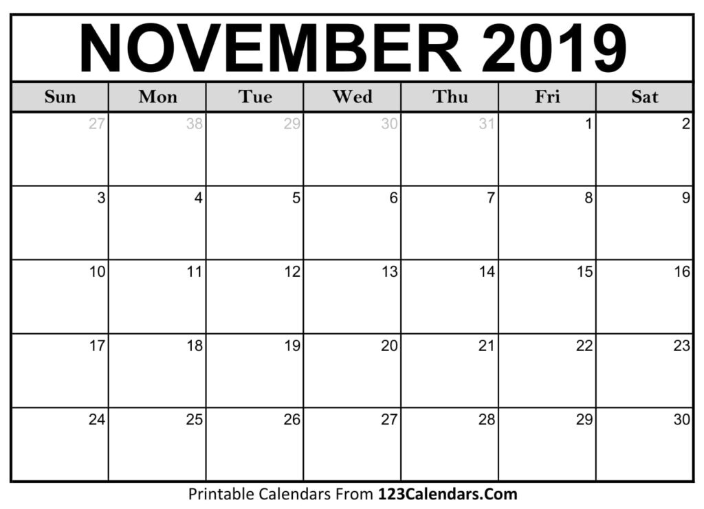 Calendar For The Month Of November Mirna Tamqrah