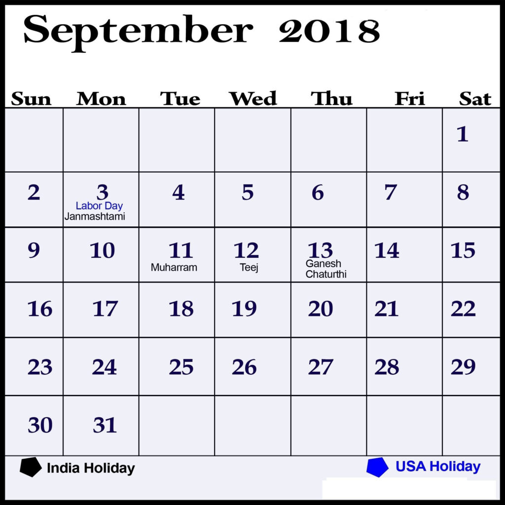 Calendar Holidays For September It 39 s Likely To Organize Your Programs 