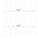 Calendar October November December 2025 January 2025 Excel Michael Faunce