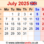 Calendar Of July 2025 In Excel A Comprehensive Guide Uwen Konig