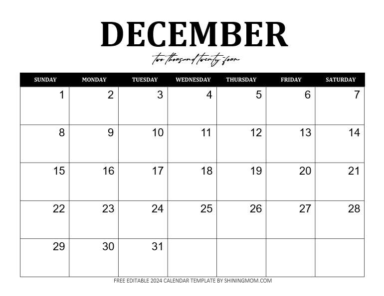 Calendar Template December 2025 Word Jade J Stang