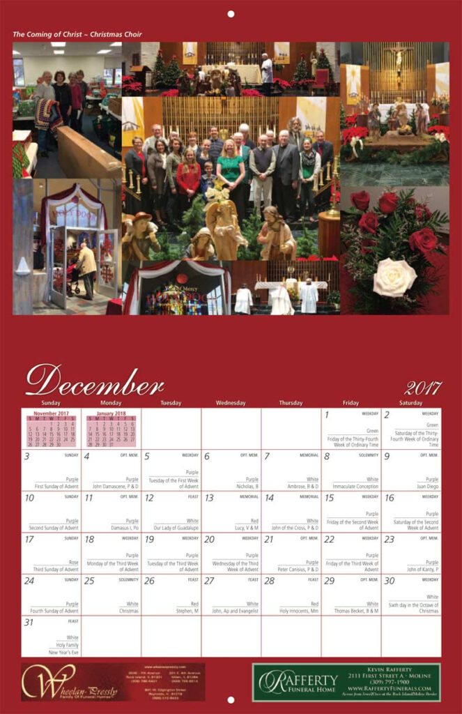 Catholic Calendar For December Jessi Lucille