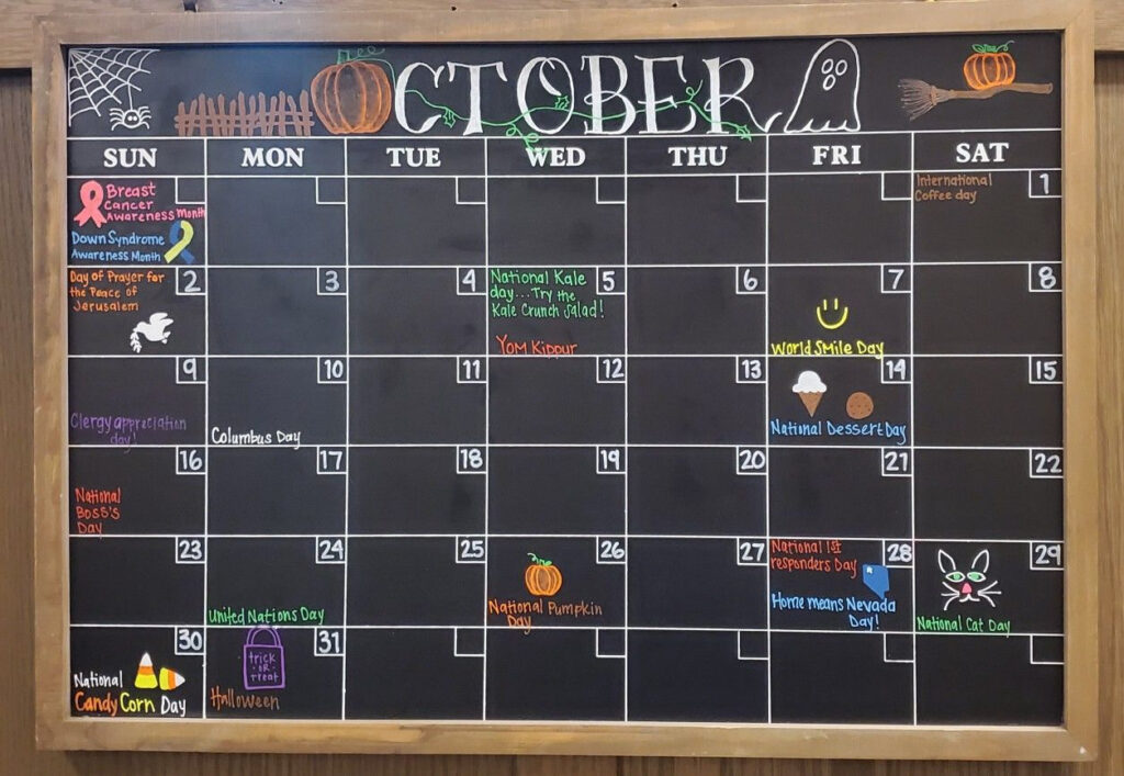 Chalkboard Calendar For Organized Planning