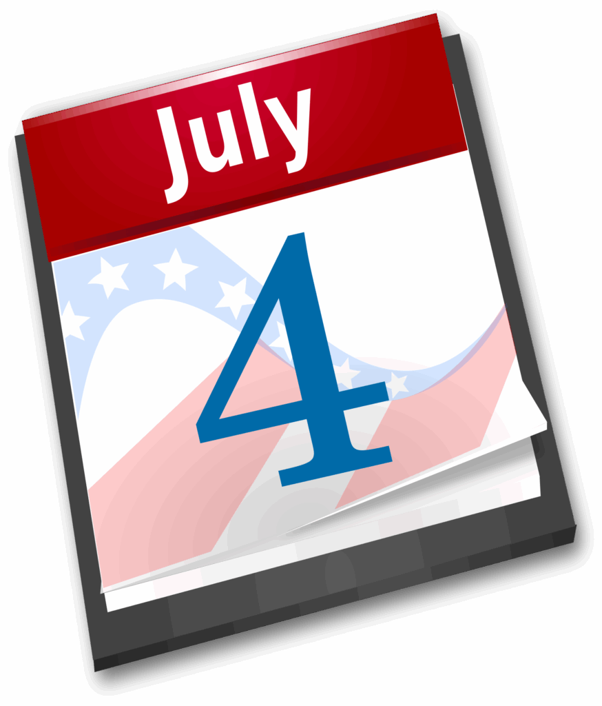 Clipart 4th July Calendar