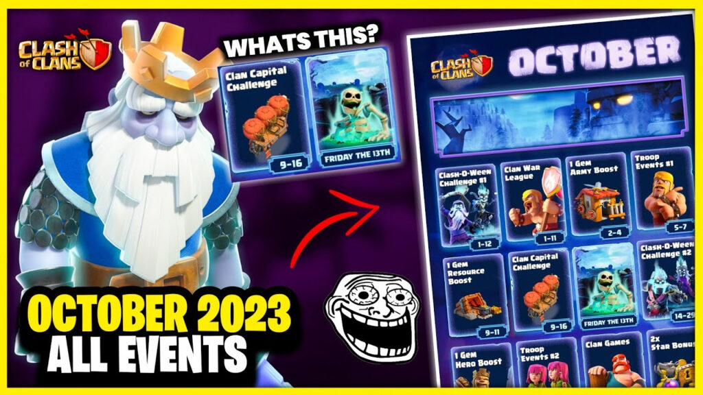 Coc October 2023 Event Calender Scenery Or Skin October Gold Pass 
