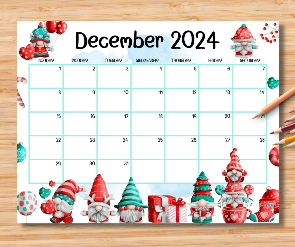 Cute 2024 December Printable Calendar Printable Calendar 2025