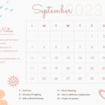 Cute Calendar 2022 Printable September