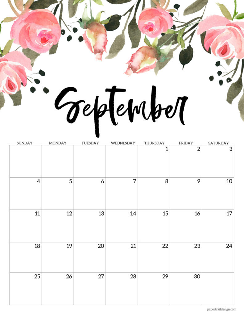 Cute Calendar 2022 Printable September