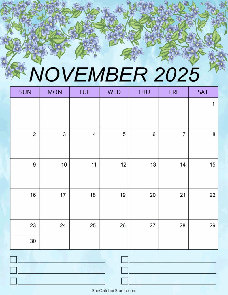 Cute November 2025 Calendar Printable Freebies Jadira Hope