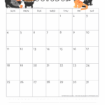 Cute October Calendar Printable