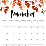 Cute Printable November Calendar Denys Felisha