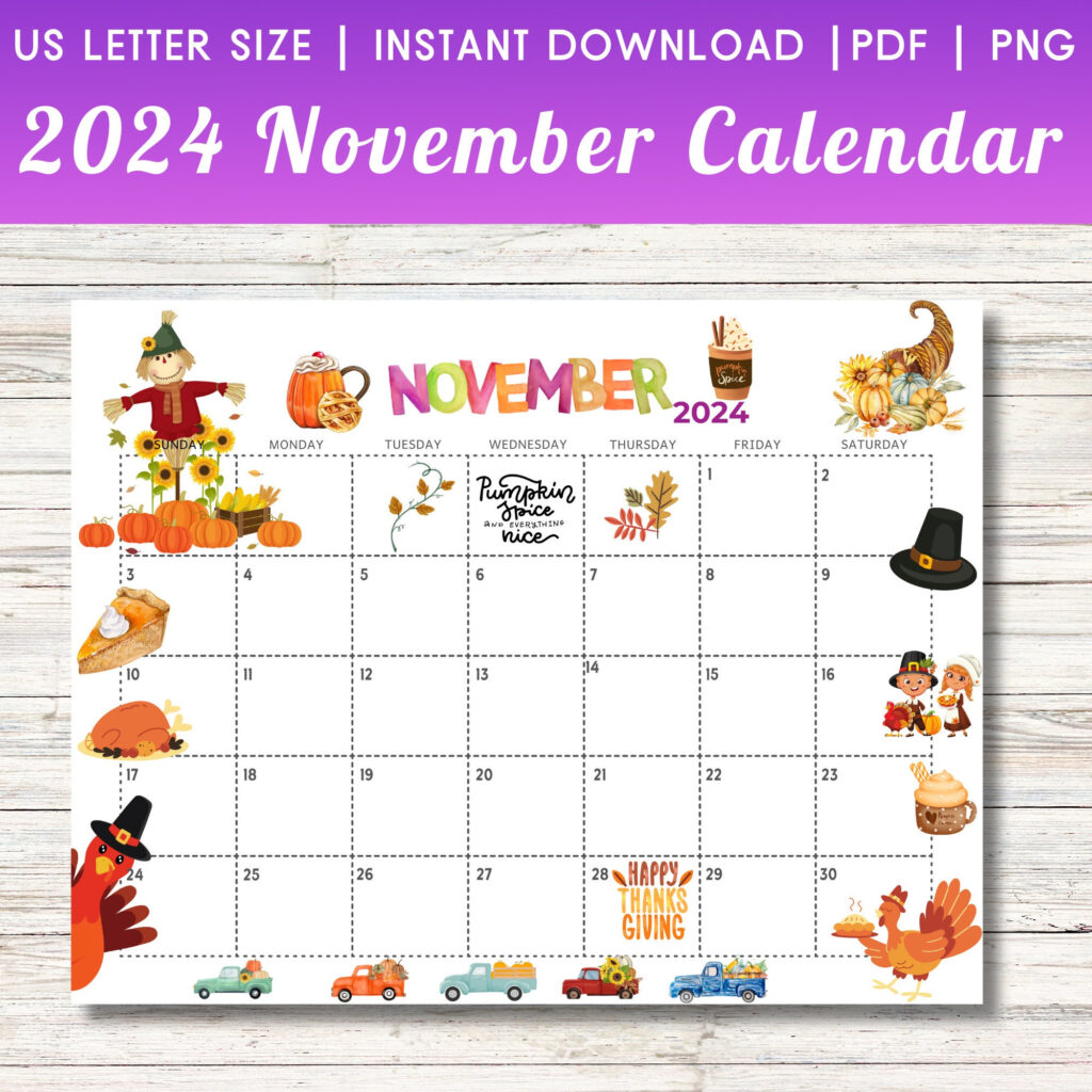 Cute School November Calendar 2024 Printable Printable Calendar 2025