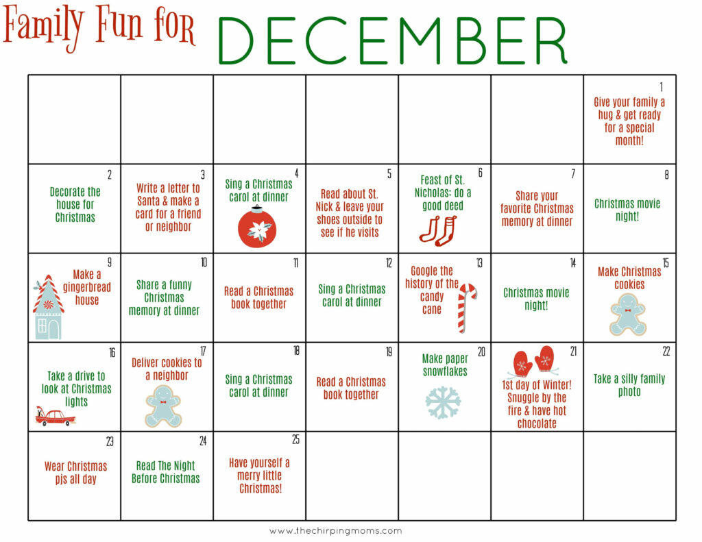 Dec Holiday Calendar Zoe Lindie