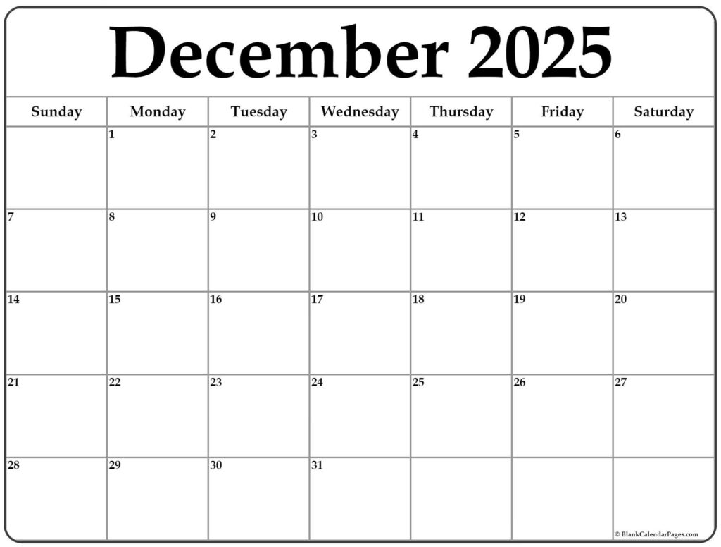 December 2023 Calendar Printable Free