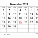 December 2025 Calendar Large Print Jeremy Spencer