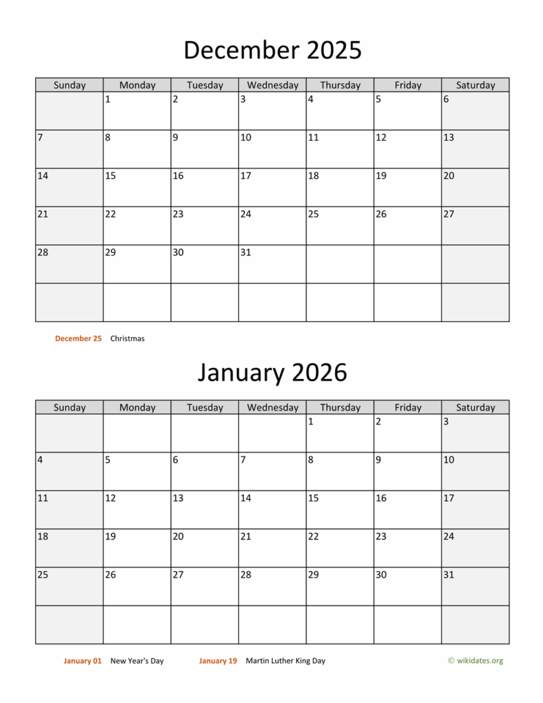 December 2025 January 2025 Calendar WordPress William Nicholas