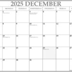 December 2025 Printable Calendar With Holidays 2025 Unbelievable