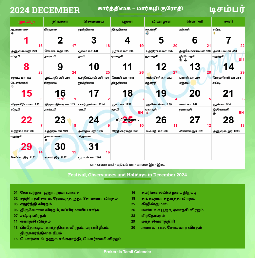 December 2025 Tamil Calendar Virginia Mackay