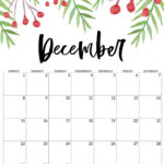 December Blank Printable Calendar Printable Monthly Calendar