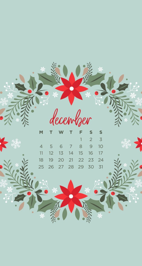 December Calendar Christmas Patterned Phone IPhone Wallpapers By 