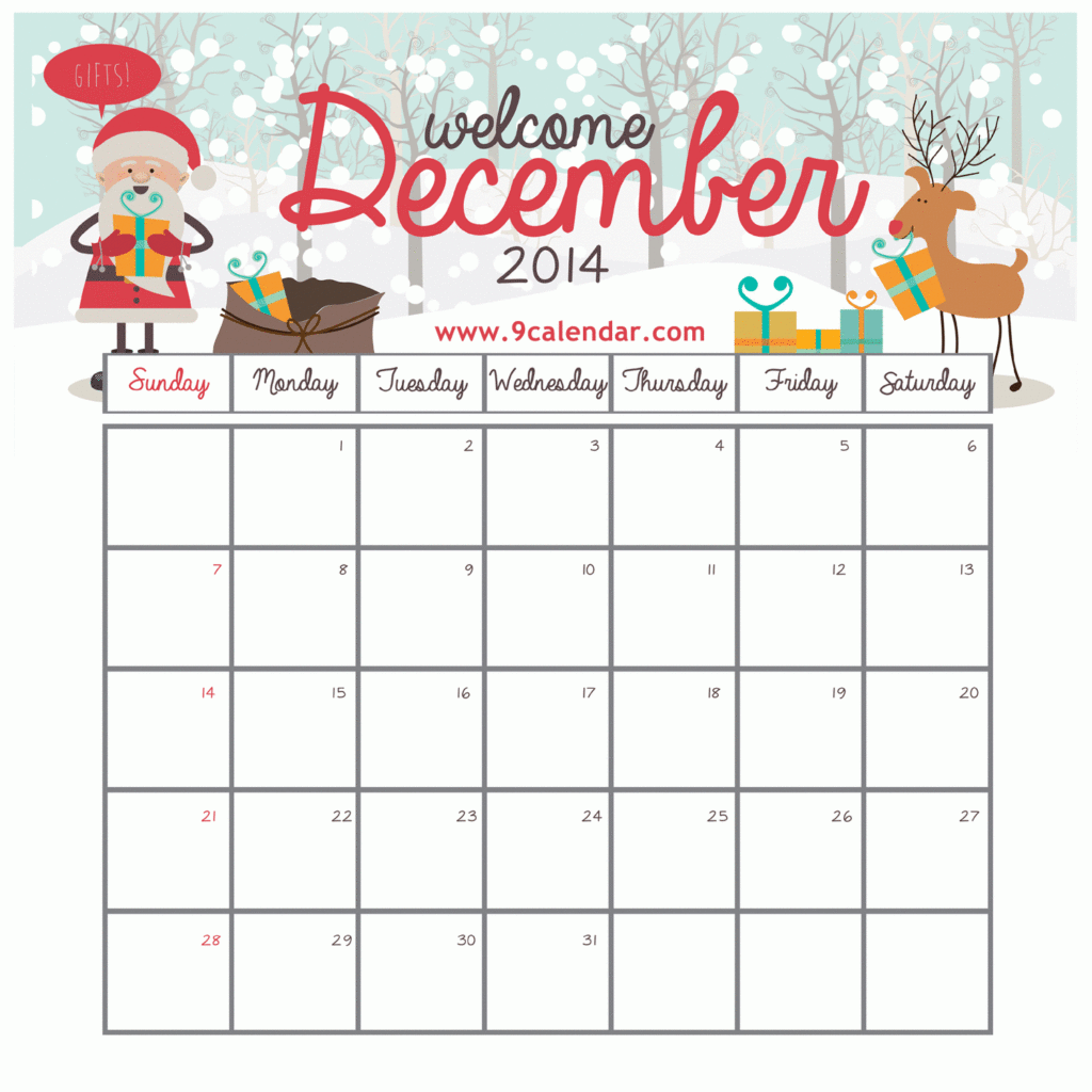 December Calendar Clipart