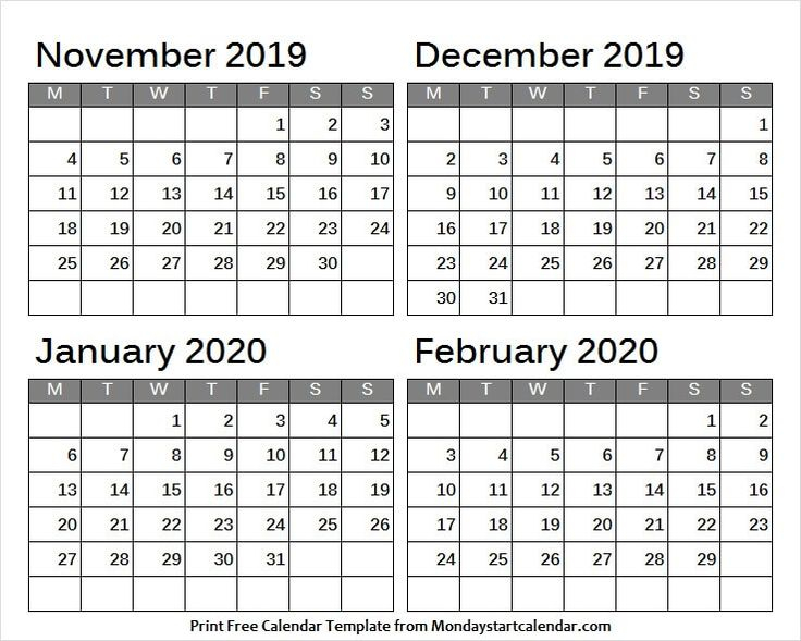 December Jan Feb Calendar